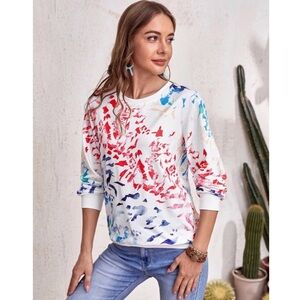 Boho Tie Dye Knit Sweater Top